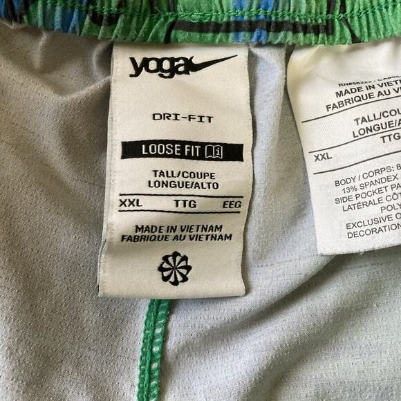 Nike Mens Yoga Training Robbie Simon Shorts Sz XXL Green Black Gym Swoosh A.I.R. - Picture 5 of 12